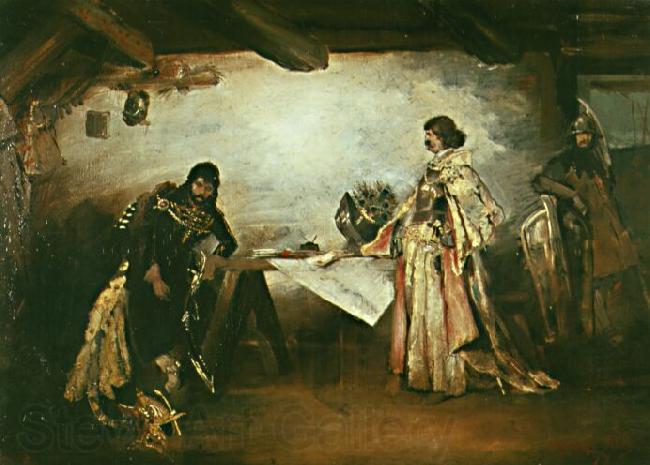 Mikolas Ales A picture of Jiri of Podebrady and Matthias Corvinus by Mikolas Ales Norge oil painting art